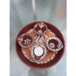 Terracotta Plate with 4 Diyas – Hand‑Painted Festive Thali